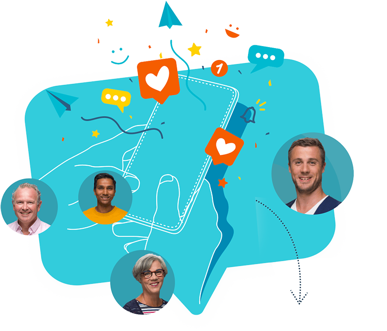 Praten help altijd visual op mobiel